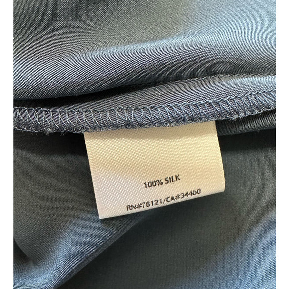 Elieen Fisher Blue Silk Skirt Set with Embellished Tank and Cardigan Size M - Picture 6 of 16